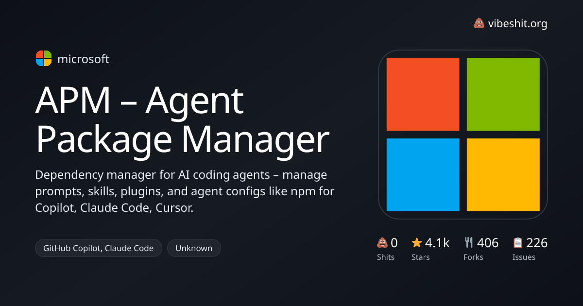 APM – Agent Package Manager - Vibe Shit