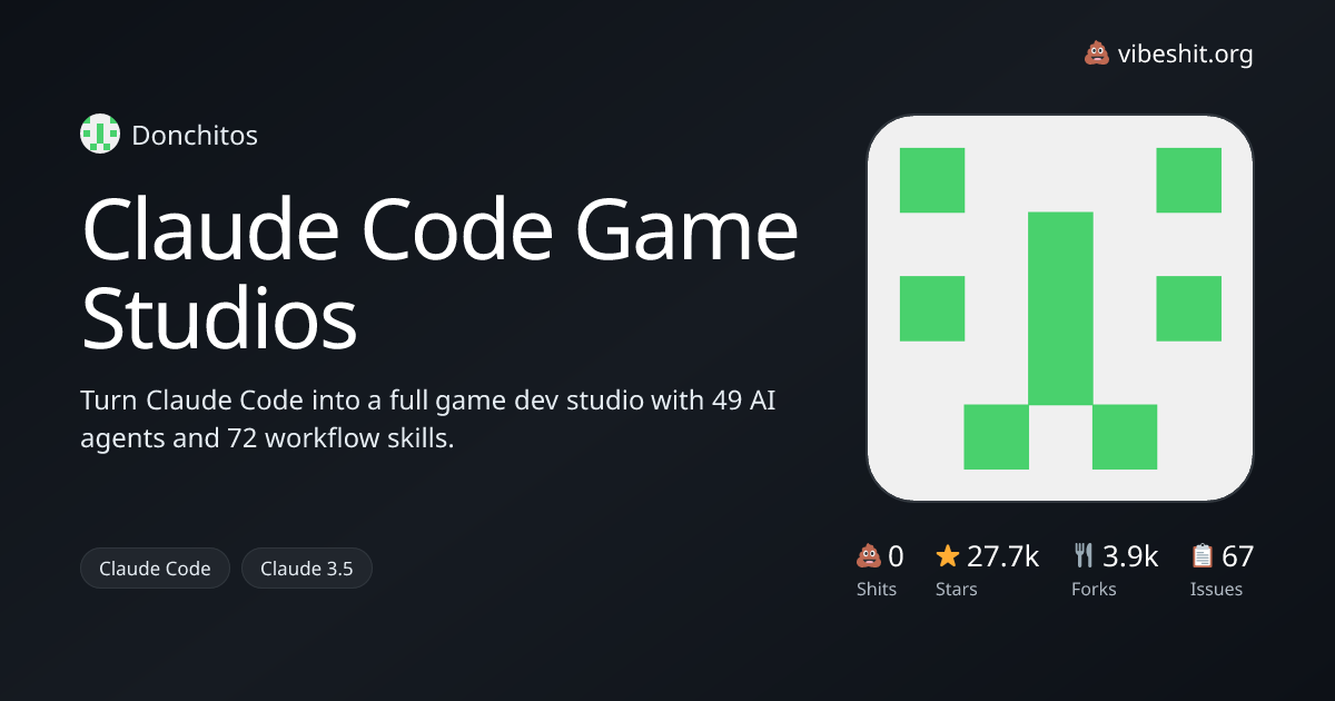 Claude Code Game Studios - Vibe Shit