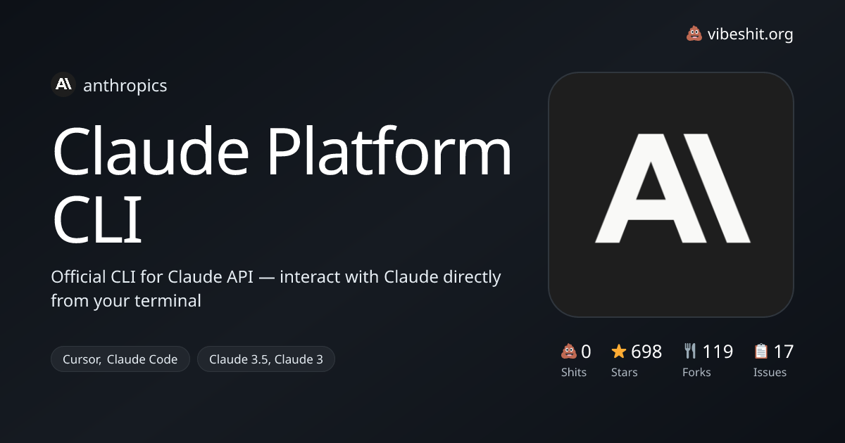 Claude Platform CLI - Vibe Shit