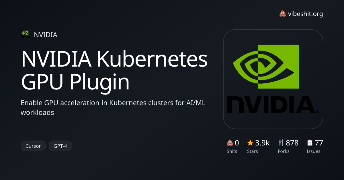 NVIDIA Kubernetes GPU Plugin - Vibe Shit